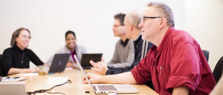 group of people in a conference room